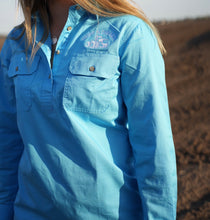 Load image into Gallery viewer, Womens Blue Work Shirt